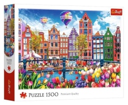 Puzzle 1500 Kolorowy Amsterdam TREFL