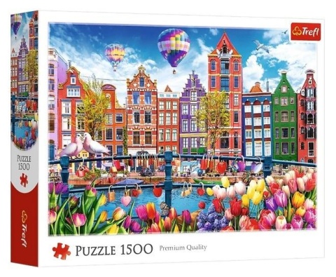Puzzle 1500 Kolorowy Amsterdam TREFL