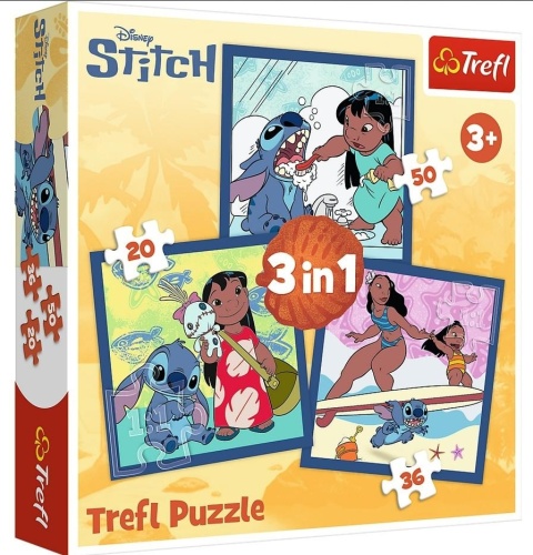 Puzzle 3w1 Czas ze Stitchem TREFL