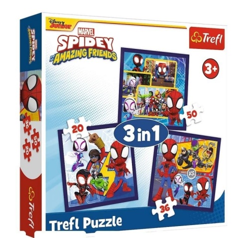 Puzzle 3w1 Pająki i dinozaury TREFL