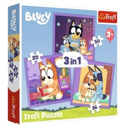 Puzzle 3w1 Poznaj Bluey TREFL