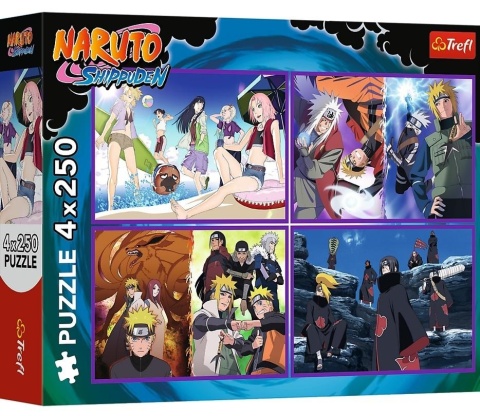 Puzzle 4x250 Przygody Naruto Uzumaki TREFL
