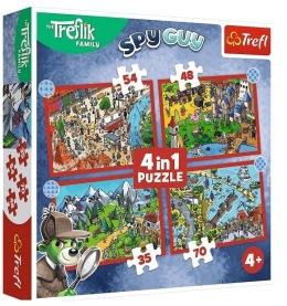 Puzzle 4w1 Podróże Treflików TREFL