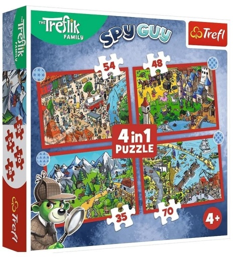 Puzzle 4w1 Podróże Treflików TREFL