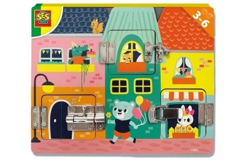 Drewniana tablica zamków/zatrzasków