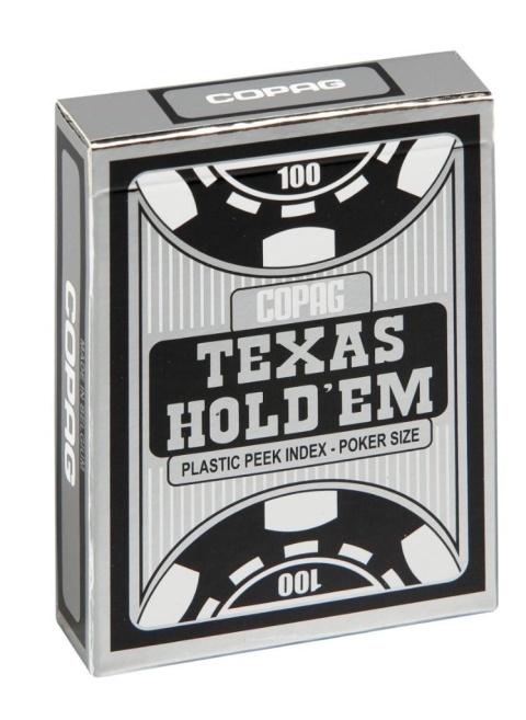 Karty Texas Hold'em srebrny/czarny CARTAMUNDI