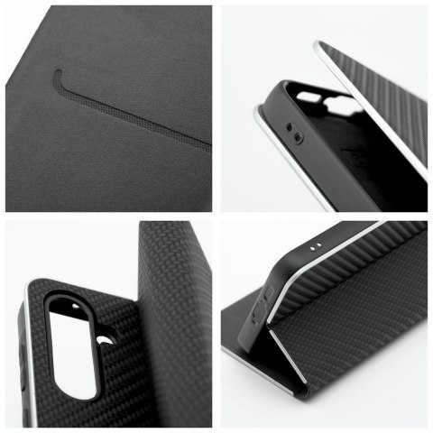 Etui z klapką na Samsung A12 / M12 Luna Book Carbon czarne
