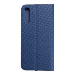 Etui z klapką na Samsung A50 Luna Book Carbon niebieskie
