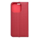 Etui z klapką na iPhone 16 PRO Luna Book Carbon czerwone