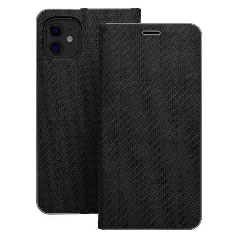 Etui z klapką na iPhone 16e (SE 4 2025) Luna Book Carbon czarne