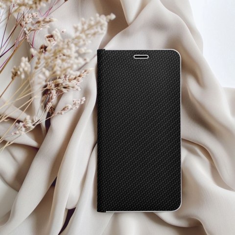 Etui z klapką na iPhone 16e (SE 4 2025) Luna Book Carbon czarne