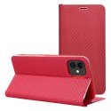 Etui z klapką na iPhone 16e (SE 4 2025) Luna Book Carbon czerwone