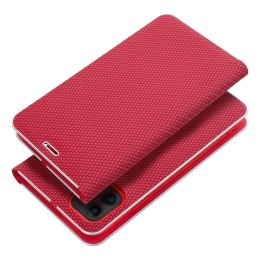 Etui z klapką na iPhone 16e (SE 4 2025) Luna Book Carbon czerwone