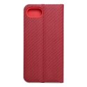Etui z klapką na iPhone 16e (SE 4 2025) Luna Book Carbon czerwone