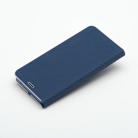Etui z klapką na iPhone 16e (SE 4 2025) Luna Book Carbon niebieskie