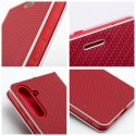 Etui z klapką na Samsung A12 / M12 Luna Book Carbon czerwone