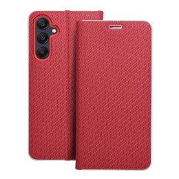 Etui z klapką na Samsung A25 5G Luna Book Carbon czerwone