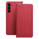 Etui z klapką na Samsung A26 5G Luna Book Carbon czerwone