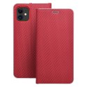 Etui z klapką na iPhone 17 AIR Luna Book Carbon czerwone