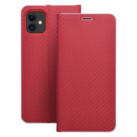 Etui z klapką na iPhone 17 AIR Luna Book Carbon czerwone