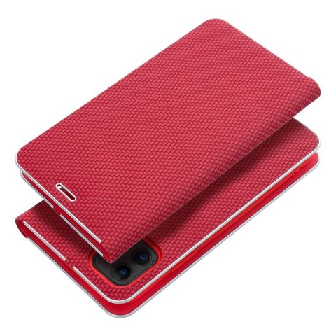 Etui z klapką na iPhone 17 AIR Luna Book Carbon czerwone