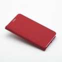 Etui z klapką na iPhone 17 AIR Luna Book Carbon czerwone