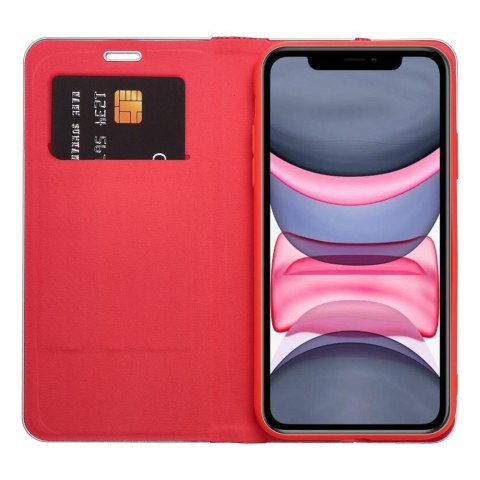 Etui z klapką na iPhone 17 AIR Luna Book Carbon czerwone