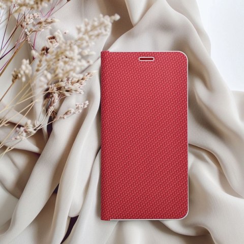 Etui z klapką na iPhone 17 PRO MAX Luna Book Carbon czerwone