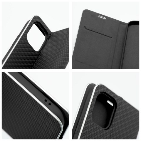Etui z klapką na iPhone 17 Luna Book Carbon czarne