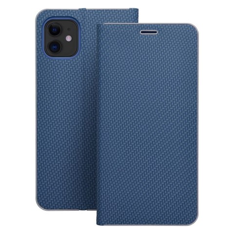 Etui z klapką na iPhone 17 Luna Book Carbon niebieskie