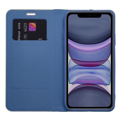 Etui z klapką na iPhone 17 Luna Book Carbon niebieskie