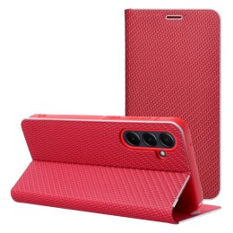 Etui z klapką na Samsung A17 Luna Book Carbon czerwone