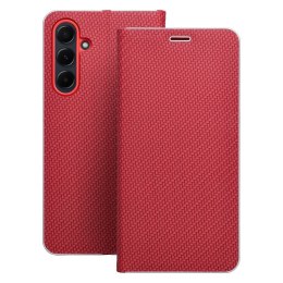 Etui z klapką na Samsung A17 Luna Book Carbon czerwone
