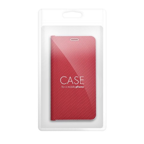Etui z klapką na Samsung A17 Luna Book Carbon czerwone