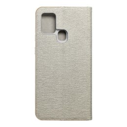 Etui z klapką na Samsung A21s Luna Book Gold srebrne