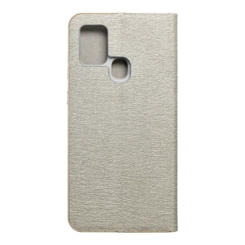 Etui z klapką na Samsung A21s Luna Book Gold srebrne