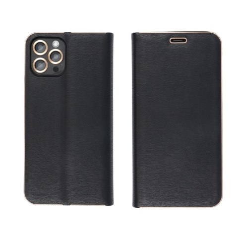 Etui z klapką na Samsung A22 5G Luna Book Gold czarne