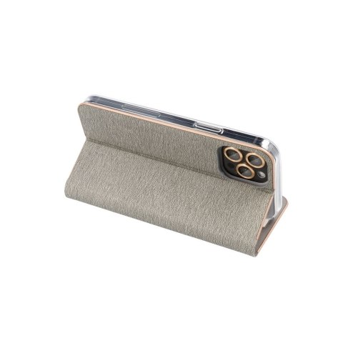 Etui z klapką na iPhone 16 PRO MAX Luna Book Gold srebrne