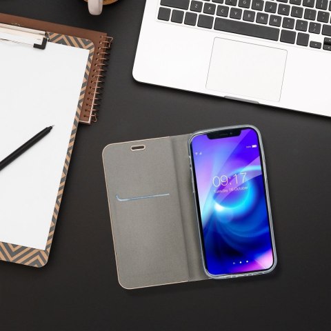 Etui z klapką na iPhone 17 AIR Luna Book Gold srebrne