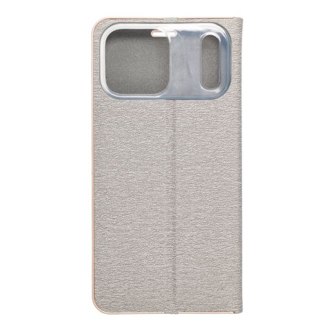 Etui z klapką na iPhone 17 PRO MAX Luna Book Gold srebrne