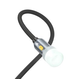 Kabel USB A / USB C do LED light Hoco 0,3 m UA38C czarny