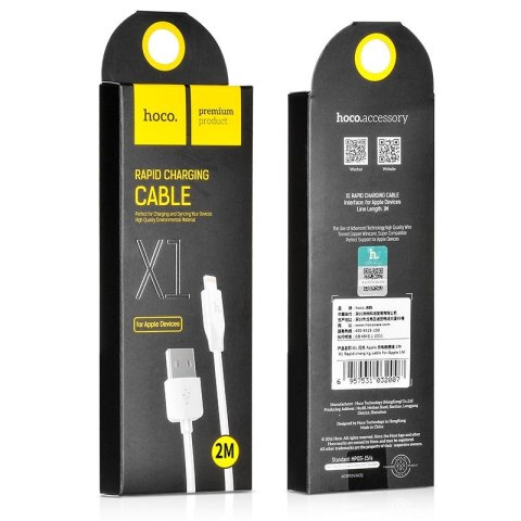 Kabel USB A do Lightning Hoco 2,1A 2 m X1 biały
