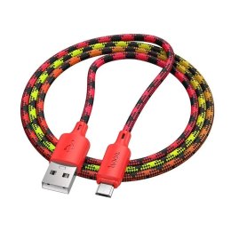 Kabel USB A do Micro USB Hoco 2,4A 1 m X116 gradient czerwony