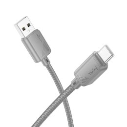 Kabel USB A do USB C Hoco 3A 1 m X113 szary