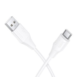 Kabel USB A do USB C Hoco 3A silikonowy 1 m X124 biały