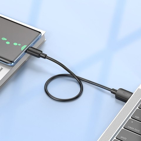Kabel USB A do USB C Hoco PD 2,4A 27W 0,25 m X96 czarny