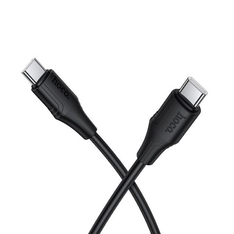 Kabel USB C do USB C Hoco 3A 60W Silikonowy 1 m X124 czarny