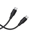 Kabel USB C do USB C Hoco 3A 60W Silikonowy 1 m X124 czarny