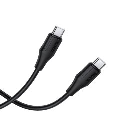 Kabel USB C do USB C Hoco 3A 60W Silikonowy 1 m X124 czarny