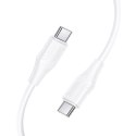 Kabel USB C do USB C Hoco 3A 60W silikonowy 1 m X124 biały
